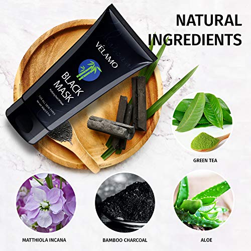 Velamo Blackhead Remover Mask, Purifying Peel Off Black Mask, Charcoal Black ...