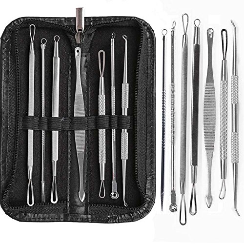 Face Care Stainless Steel Skin Remover Kit Blackhead Blemish Acne Pimple Extr...