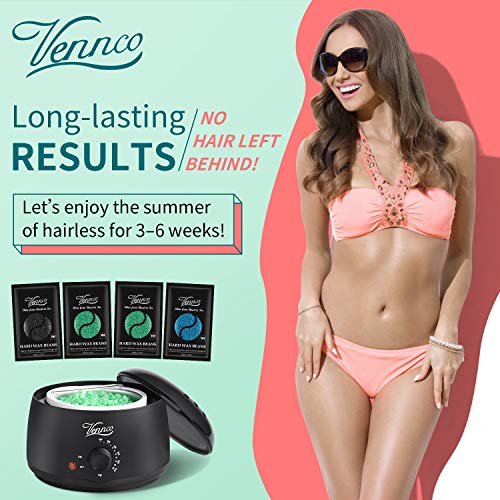 Vennco Waxing Kit, Wax Warmer Kit for Coarse Hair Removal, Hard Wax Kit with ...