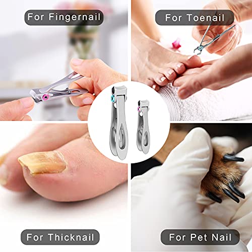 Nail Clippers Set,Fingernail Toenail Clippers for Thick Nails,Nail Clipper fo...