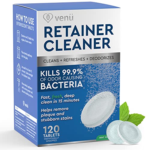 Retainer Cleaner 120 Denture Cleaning Tablets - Overnight Stain Cleanser and ...