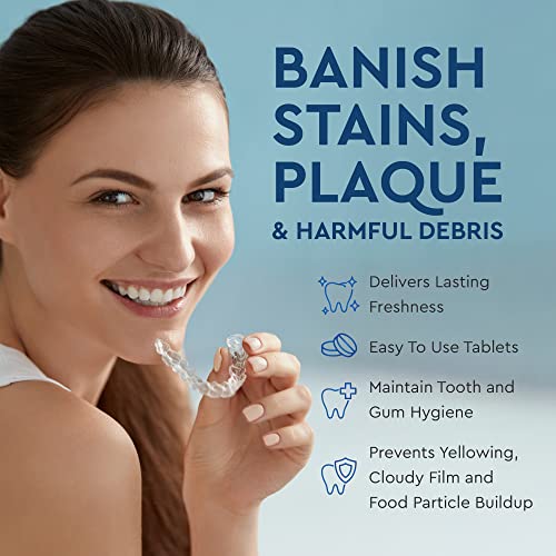 Retainer Cleaner 120 Denture Cleaning Tablets - Overnight Stain Cleanser and ...