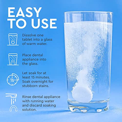 Retainer Cleaner 120 Denture Cleaning Tablets - Overnight Stain Cleanser and ...