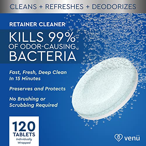 Retainer Cleaner 120 Denture Cleaning Tablets - Overnight Stain Cleanser and ...