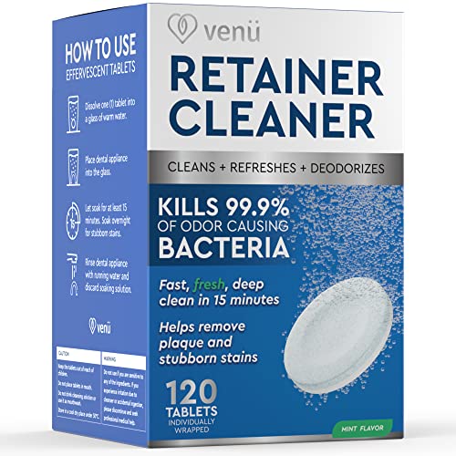 Retainer Cleaner 120 Denture Cleaning Tablets - Overnight Stain Cleanser and ...