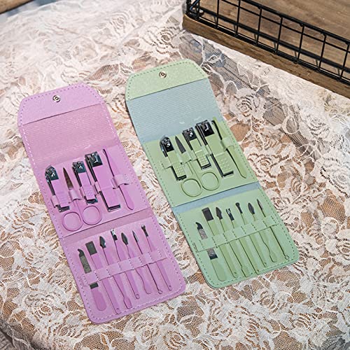 2 Pack 12 In 1 Manicure Set Professional Nail Clipper Set Portable Manicure K...