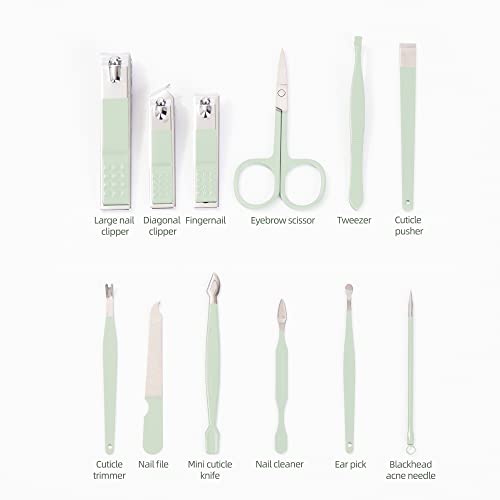 2 Pack 12 In 1 Manicure Set Professional Nail Clipper Set Portable Manicure K...