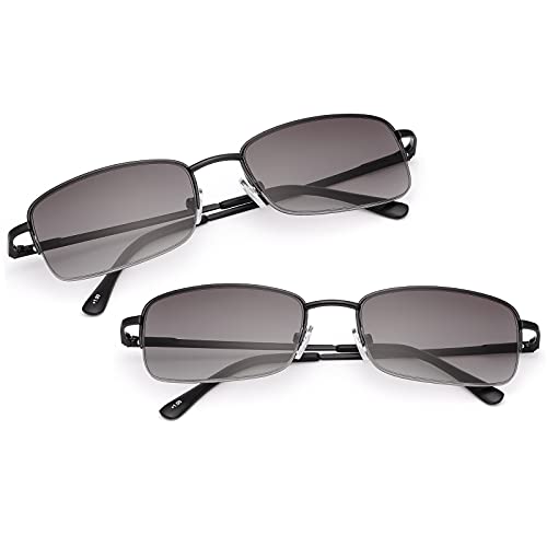2PCS Full Lens Spring Hinges Reading Sunglasses UV400 Protection Sun Readers ...