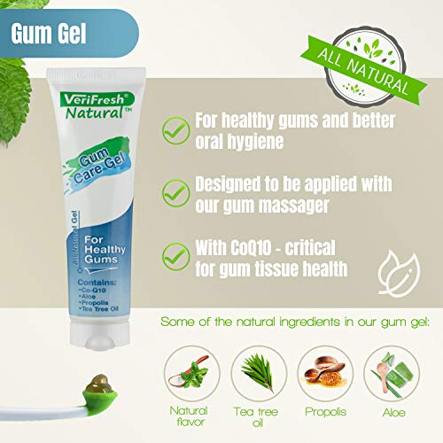 VeriFresh Natural Gum Care Kit - Gum Stimulator & Massager with Gum Gel – Pat...