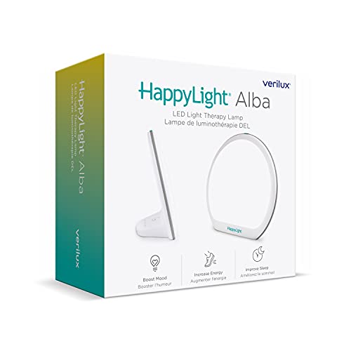 Verilux® HappyLight® Alba - New Round UV-Free LED Therapy Lamp, Bright White ...