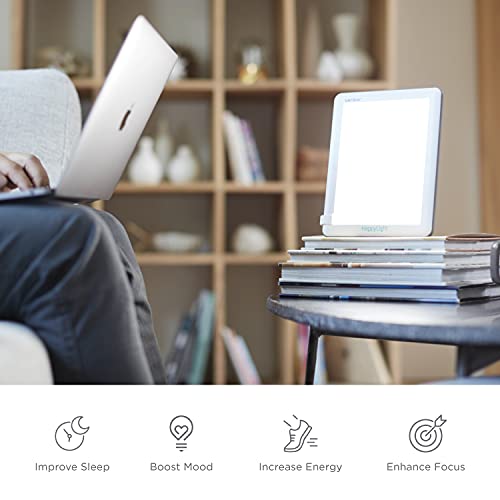 Verilux® HappyLight® Lucent - UV-Free LED Light Therapy Lamp, Bright White wi...