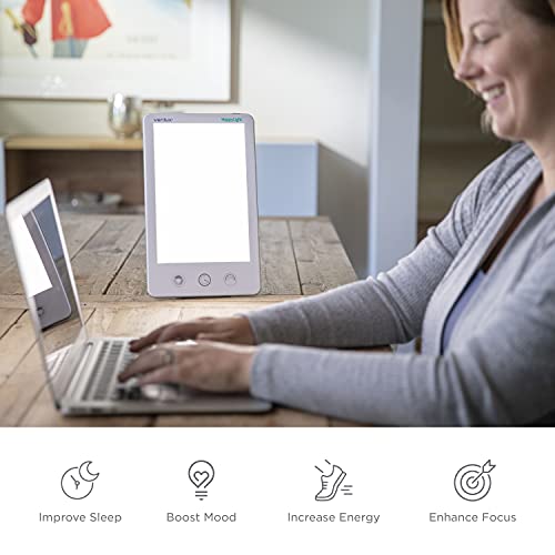 Verilux® HappyLight® Luxe - UV-Free LED Therapy Lamp, Bright White Light with...