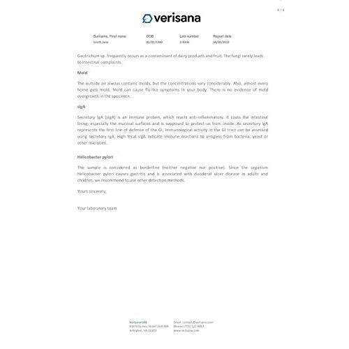 Gut Health Stool Test for Leaky Gut, Candida, Helicobacter Pylori & Microbiom...