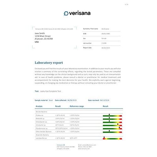 Leaky Gut Complete Stool Test – Determine Leaky Gut Syndrome, Candida & Gut F...