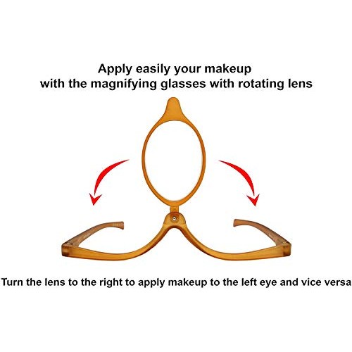 Tete Makeup Glasses Magnifying Swivel Single Lens Make Up Application Magnifi...