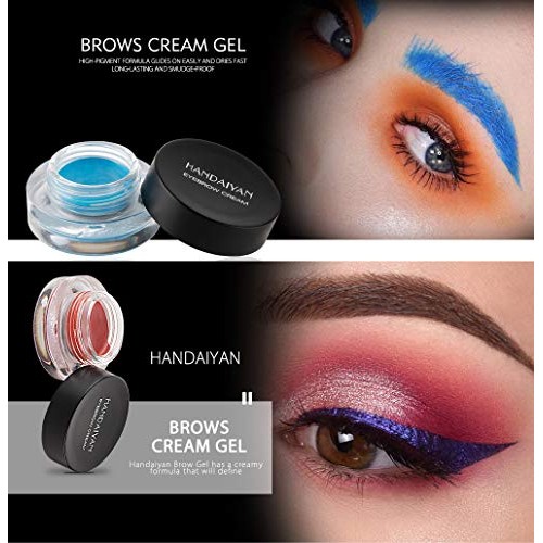 Blue Eyebrow Pomade, Liner and Eyebrow Cream with Brush - Long Lasting Brow C...