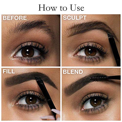 Blue Eyebrow Pomade, Liner and Eyebrow Cream with Brush - Long Lasting Brow C...