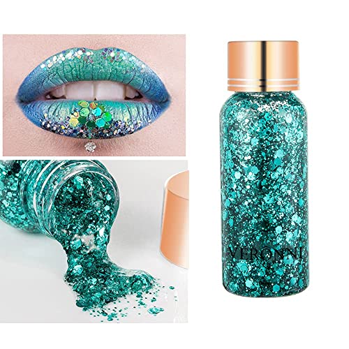 Body Hair Glitter Gel Flash Eye Shadow 9 Colors Chunky Glitters Gel Colorful ...