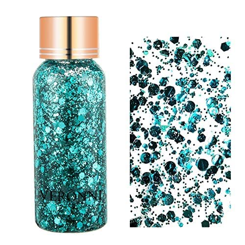 Body Hair Glitter Gel Flash Eye Shadow 9 Colors Chunky Glitters Gel Colorful ...