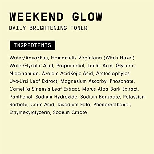 Versed Weekend Glow Daily Brightening Facial Toner - Exfoliating Treatment wi...