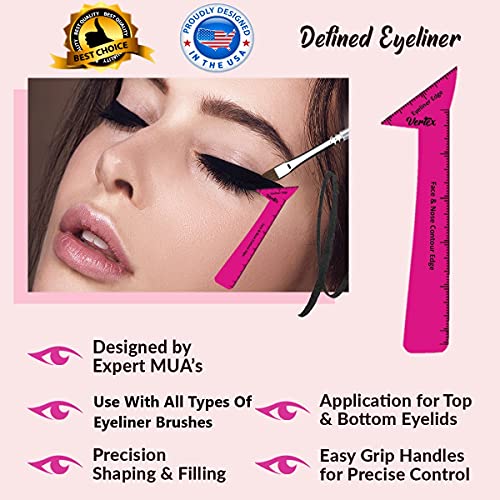 Eyeliner Stencils Wing Tips – Eyebrow Stencil Reusable For Beginners With Liq...