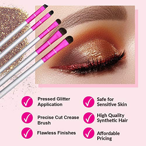 Glitter Makeup Brushes For Primer - And Pressed Eye Shadow Glitters On Metall...
