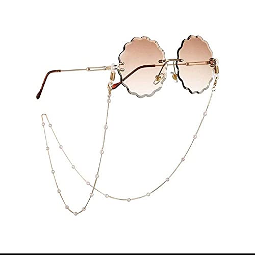 VESOCOZGSZ Eyeglass Chain Pearl Sunglass Chain Necklace for Women Beaded Chai...