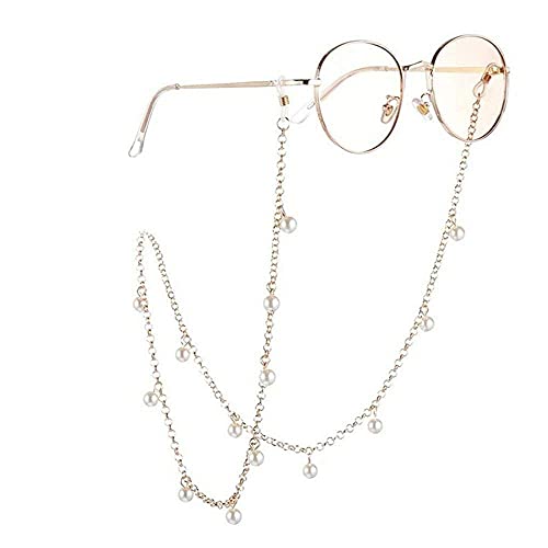 VESOCOZGSZ Eyeglass Chain Pearl Sunglass Chain Necklace for Women Beaded Chai...