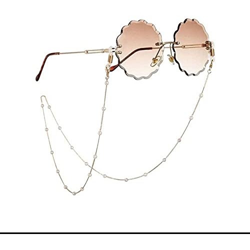 VESOCOZGSZ Eyeglass Chain Pearl Sunglass Chain Necklace for Women Beaded Chai...