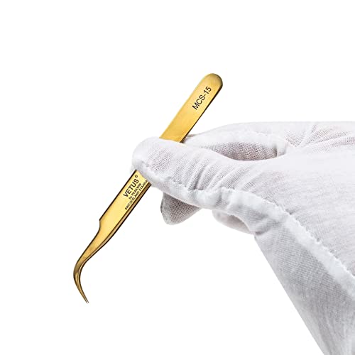 Original Vetus Eyelash Eyebrow Tweezers Stainless Steel Pro Fine Curved Tip S...
