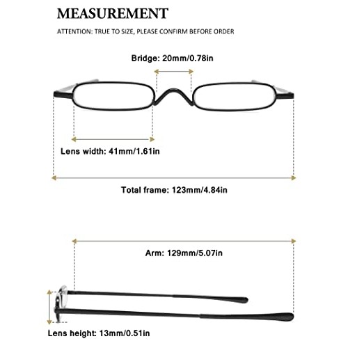 VEVESMUNDO Reading Glasses Men Women Compact Metal Eyeglasses Eyewear With Ca...