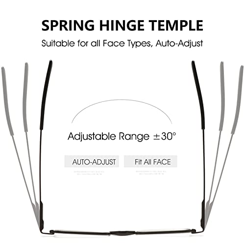 VEVESMUNDO Reading Glasses Men Women Compact Metal Eyeglasses Eyewear With Ca...