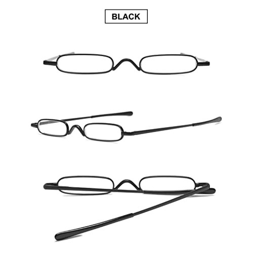 VEVESMUNDO Reading Glasses Men Women Compact Metal Eyeglasses Eyewear With Ca...