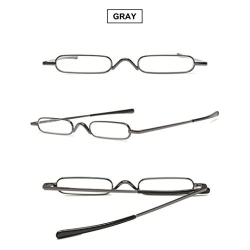 VEVESMUNDO Reading Glasses Men Women Compact Metal Eyeglasses Eyewear With Ca...