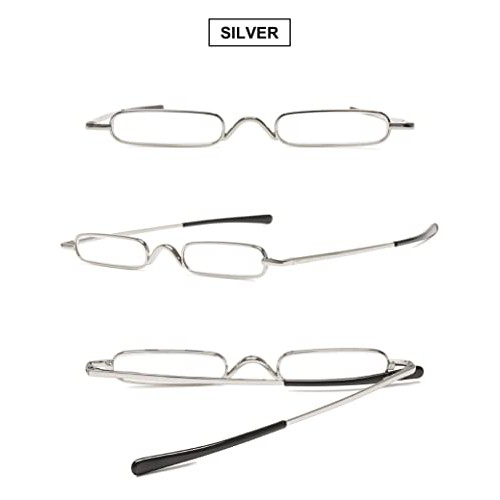 VEVESMUNDO Reading Glasses Men Women Compact Metal Eyeglasses Eyewear With Ca...