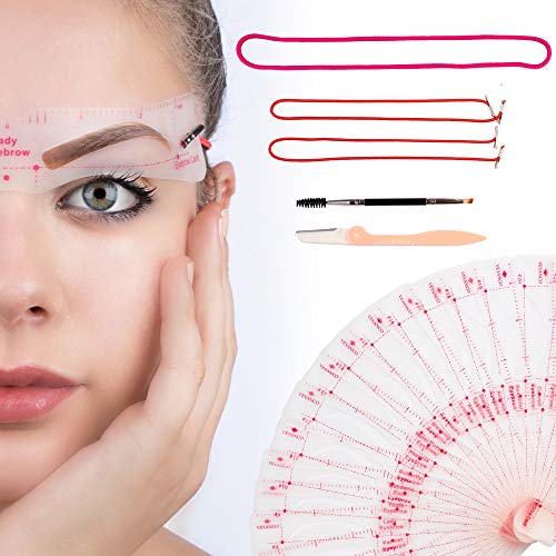 Eyebrow Stencil Reusable Shaper Kit - 24 Styles Eyebrow Template With Strap, ...