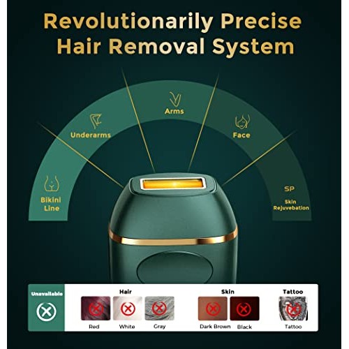 IPL Hair Removal, VEYFUN Hair Removal for Women with 5 Intensity Levels, 2 Fl...