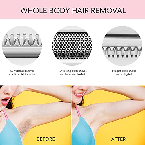 Electric Razor for Women, Hair Trimmer for Face Beard Mustache Arm Leg Armpit...