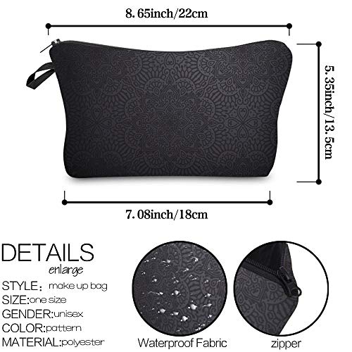 Vghow Black Makeup Bags , Cute Travel Waterproof Cosmetic Pouch Toiletry Bag ...