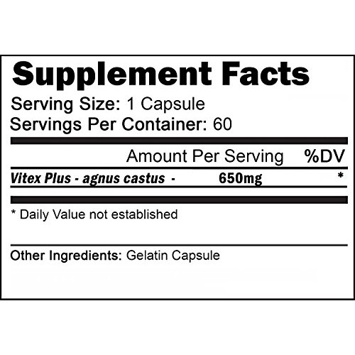 VH Nutrition Vitex+ | 650mg Vitex Chasteberry Supplement for Women - 30 Day S...