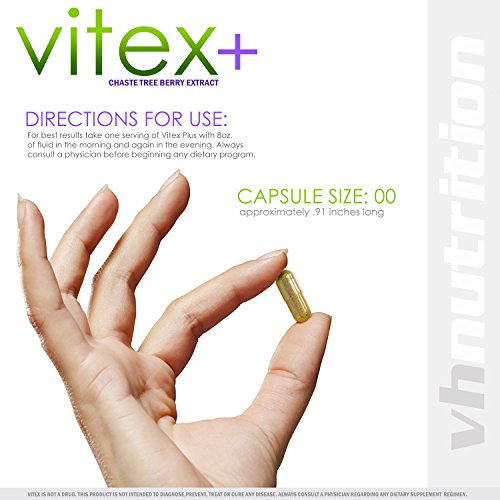 VH Nutrition Vitex+ | 650mg Vitex Chasteberry Supplement for Women - 30 Day S...