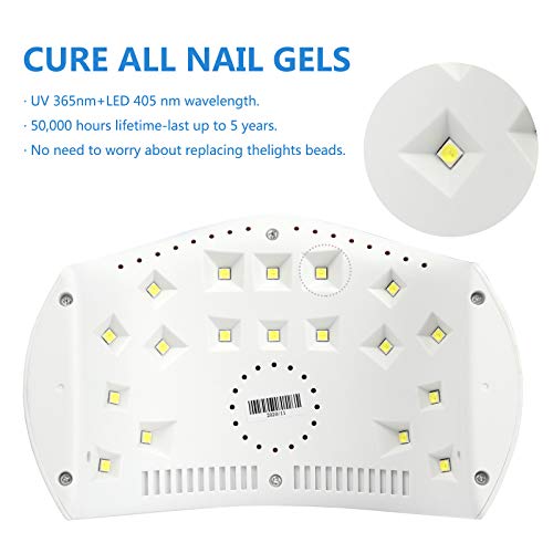 VHOB UV LED Nail Lamp, 48W LED Light Gel Nail Dryer for Professional Salon an...