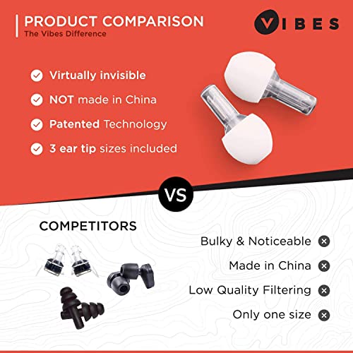 Vibes High-Fidelity Earplugs - Invisible Ear Plugs for Concerts, Musicians, M...