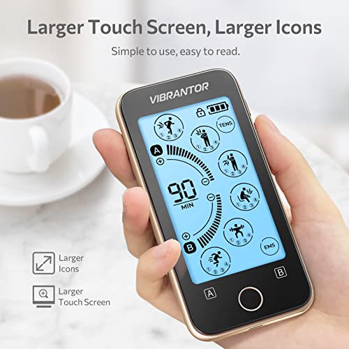 TENS Unit EMS Muscle Stimulator with Sensitive Touchscreen and Large Icons, 2...