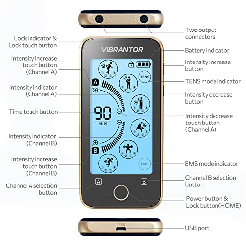TENS Unit EMS Muscle Stimulator with Sensitive Touchscreen and Large Icons, 2...