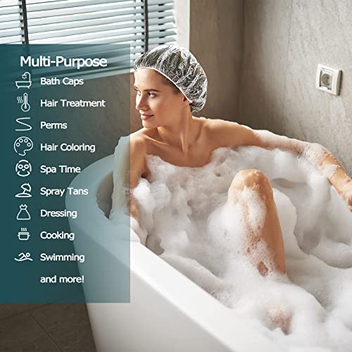 VICARKO Shower Cap Disposable, Case of 60, Plastic Hair Caps, Bath Hat, for M...