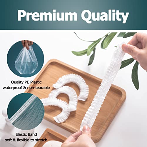 VICARKO Shower Cap Disposable, Case of 60, Plastic Hair Caps, Bath Hat, for M...