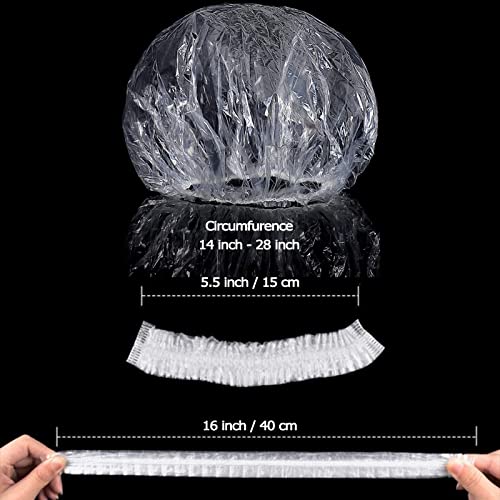 VICARKO Shower Cap Disposable, Case of 60, Plastic Hair Caps, Bath Hat, for M...
