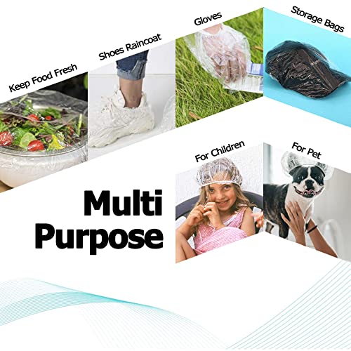 VICARKO Shower Cap Disposable, Case of 60, Plastic Hair Caps, Bath Hat, for M...