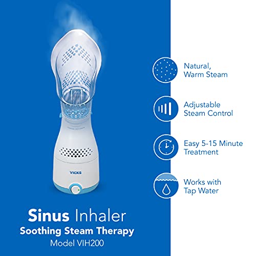 Vicks Personal Sinus Steam Inhaler with Soft Face Mask – Face Humidifier with...